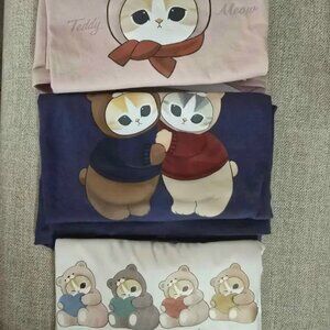Mofusand Cat Cotton T-Shirt bundle Women Size 13 fit women medium NWT